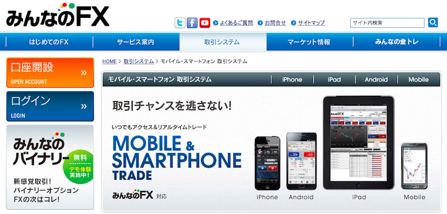モバイルトレード最前線 みんなのfx みんなのfx For Iphone みんなのfx For Android